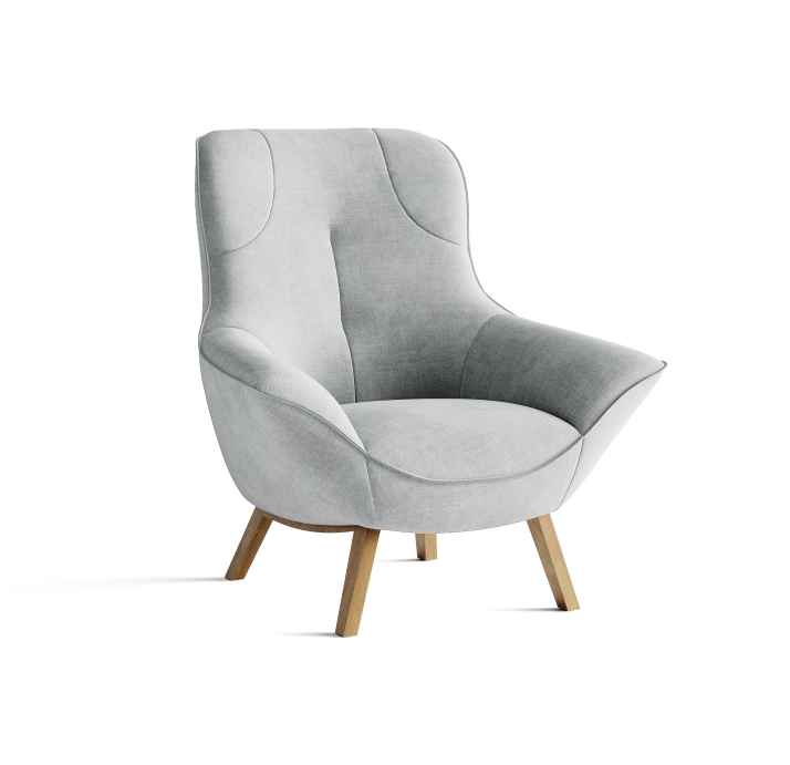 Кресло RICO KING 89/53/CAMINO PERLE/-/Matching Stitching/P625 (Oak)/