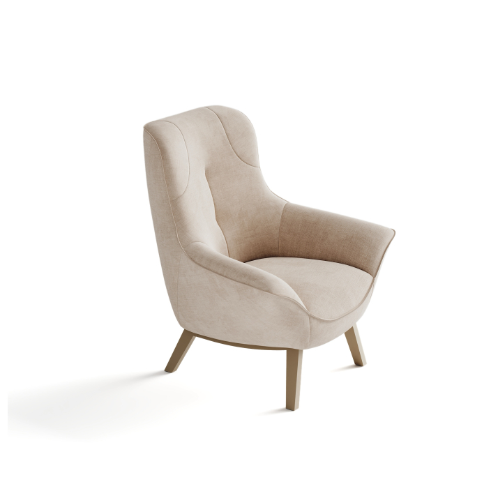 Кресло RICO KING 89/53/CAMINO CREAM/-/15-GREGE/P626 (Chocolat)/