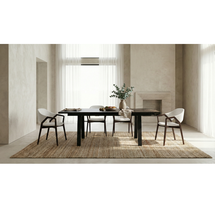 Стол обеденный MOVE-UP DINING TABLE CHEVRON BLK NOIR DESIR SHINY  300X100X74 СМ. (NRM00075)