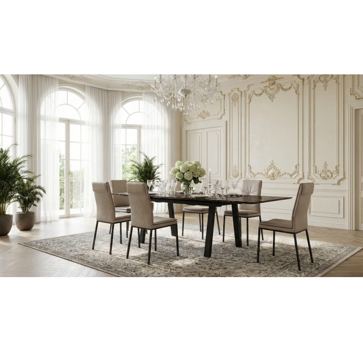 Стол обеденный MOVE-UP DINING TABLE CHEVRON BLK NOIR DESIR SHINY  300X100X74 СМ. (NRM00075)