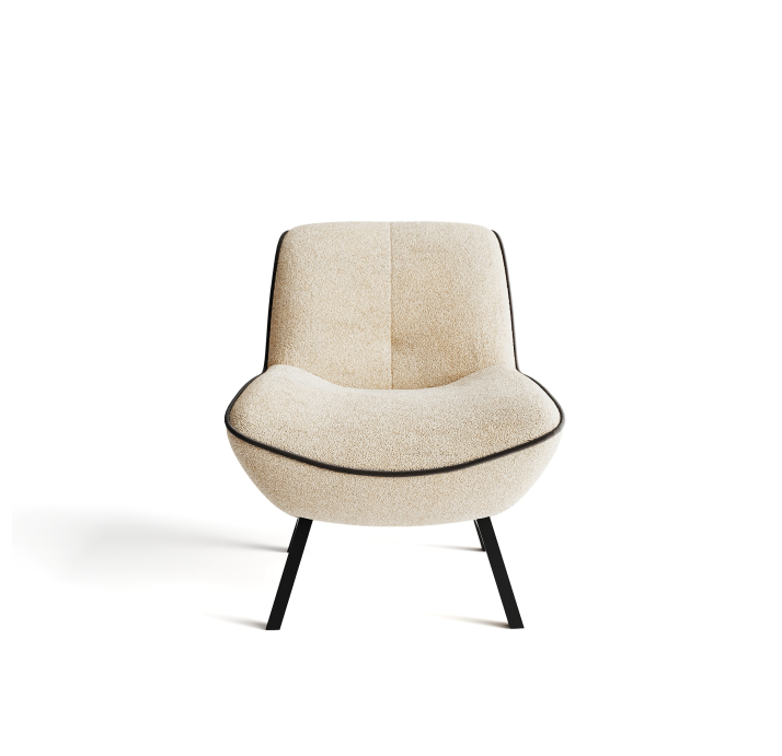 Кресло RICO PRINCE 70/53/VIVA CREAM/-/12-BLACK/P626 (Chocolat)/