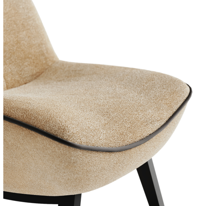 Кресло RICO PRINCE 70/53/VIVA CREAM/-/12-BLACK/P626 (Chocolat)/