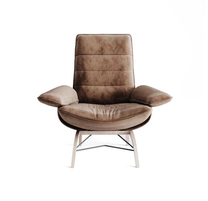 Кресло YOGA KING B107B/53/VELLUTI CHOCOLAT/-/В цвет ткани/P744 (Oak)/E