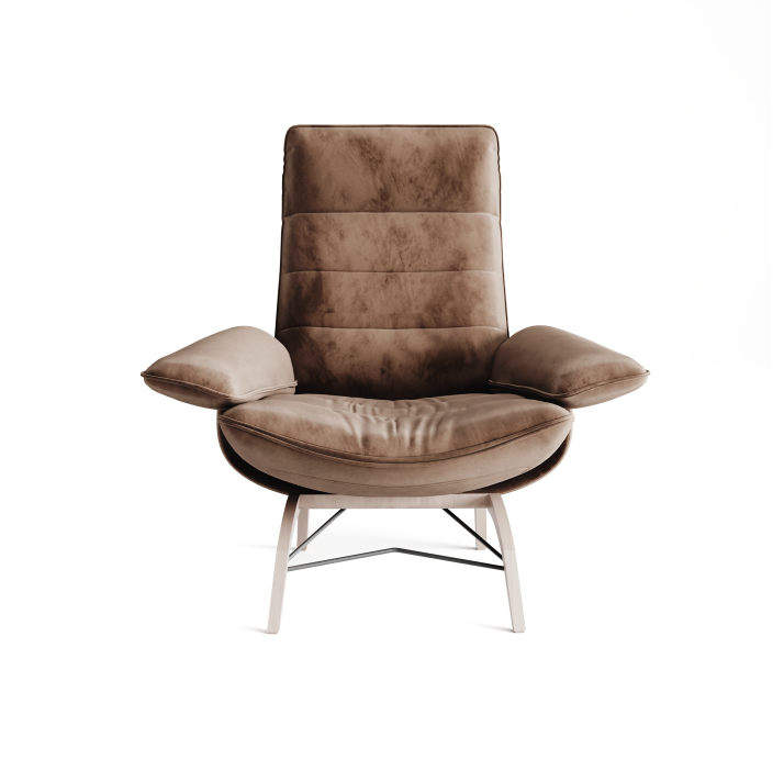 Кресло YOGA KING B107B/53/VELLUTI CHOCOLAT/-/В цвет ткани/P744 (Oak)/E