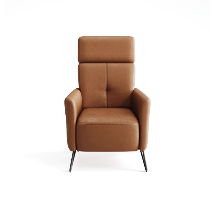 Кресло ALVA M 80/55/MONTANA COGNAC/DYNASPRING/В цвет ткани/01 BLACK/M-Relax