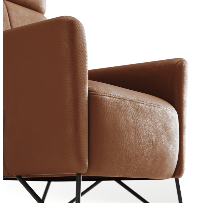 Кресло ALVA M 80/55/MONTANA COGNAC/DYNASPRING/В цвет ткани/01 BLACK/M-Relax