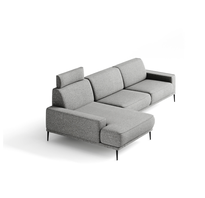 Диван MELLOW L159-320-92B/58/LUANDO GRAPHITE/LARIO CARBON/HR40/03BL/E