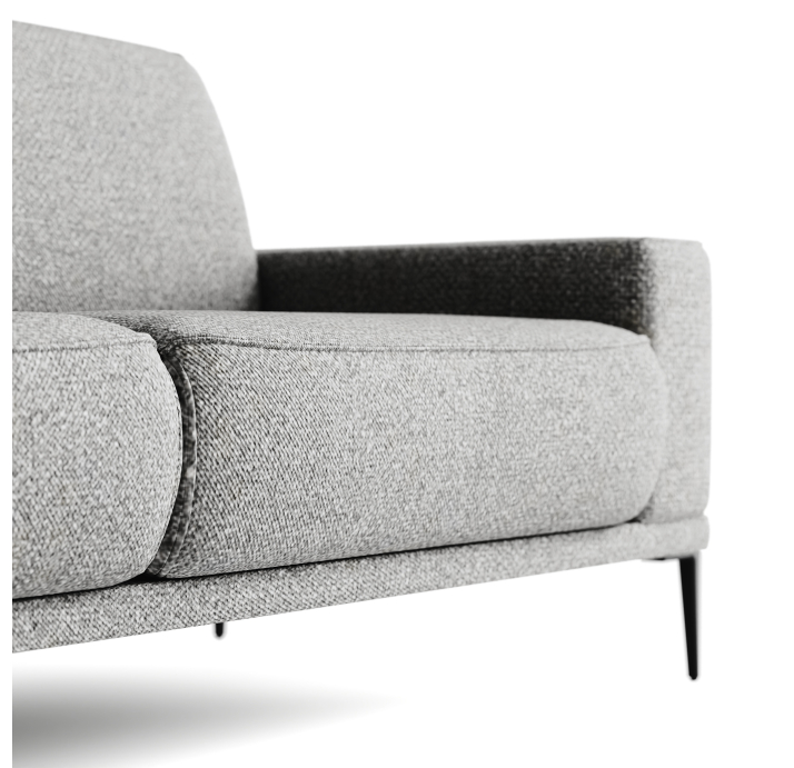 Диван MELLOW L159-320-92B/58/LUANDO GRAPHITE/LARIO CARBON/HR40/03BL/E