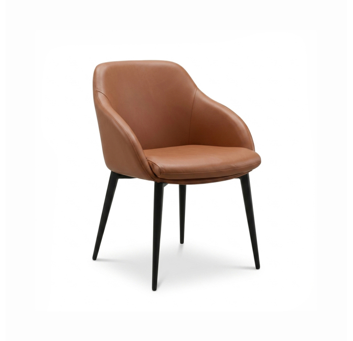 Стул интерьерный GALERA  Natural leather   BLACK MATTE (MOB00007)