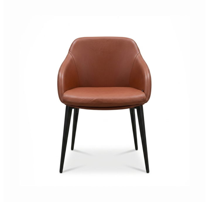 Стул интерьерный GALERA  Natural leather   BLACK MATTE (MOB00007)