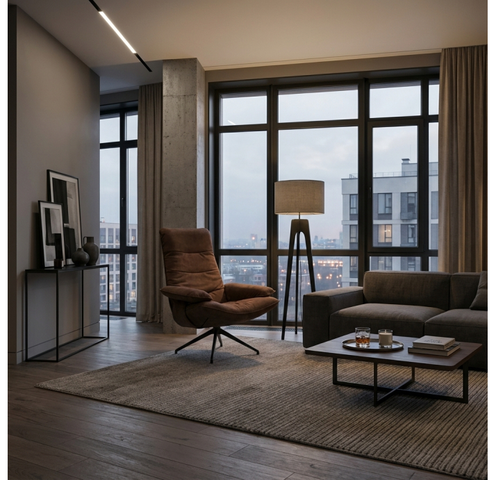 Кресло YOGA KING 107/DIVA CHOCOLAT/P752 (Black)/