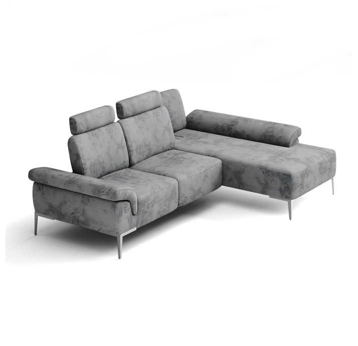 Диван WAVE B98-300-165L/55/DIVA GRAPHITE/BULTEX/UNICOLOR/01BR BRUSHED/E,E