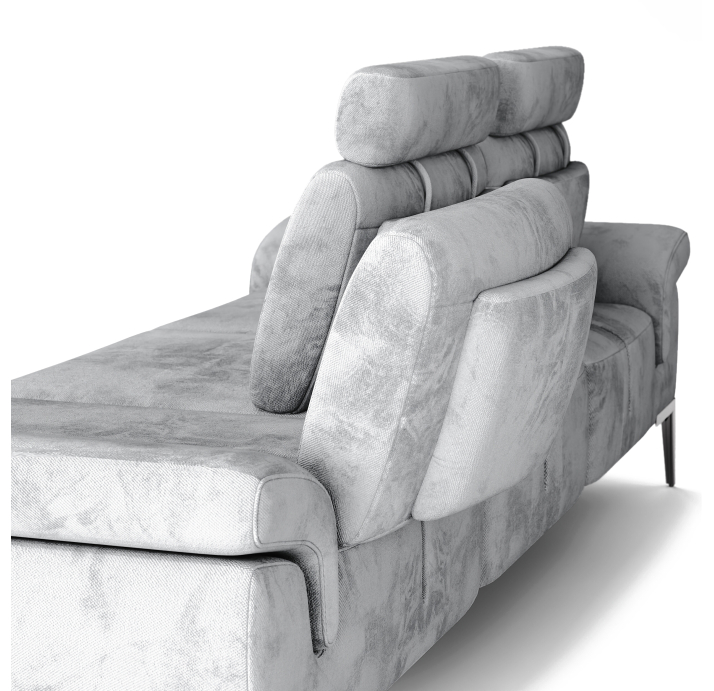 Диван WAVE B98-300-165L/55/DIVA GRAPHITE/BULTEX/UNICOLOR/01BR BRUSHED/E,E