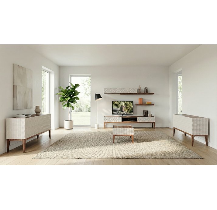 Тумба под ТВ LUSSO TV STAND CREAM WALNUT CREAM 235X49X57 СМ. (NRM00084)