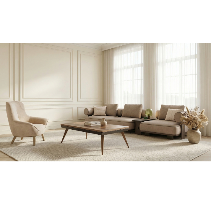 Стол журнальный PUNTO CENTER TABLE WALNUT EUROPEAN WALNUT  118X68X40 СМ. (NRM00051)