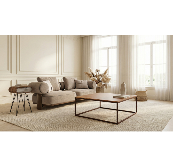 Стол приставной LOFT SIDE TABLE BLACK AMERICAN WALNUT  44X34X65 СМ. (NRM00003)