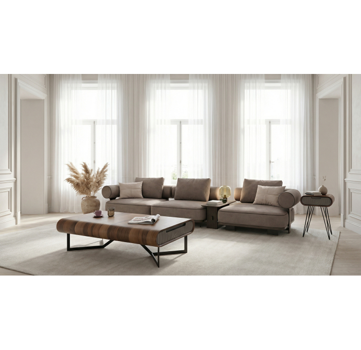 Стол приставной LOFT SIDE TABLE BLACK AMERICAN WALNUT  44X34X65 СМ. (NRM00003)