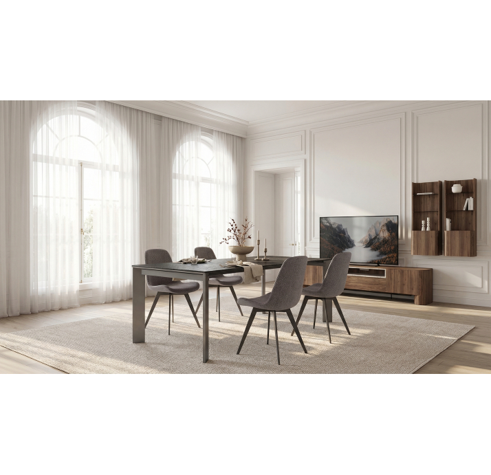 Стол обеденный VERTEX DINING TABLE VERTEX BLK ANTHRACITE  160X90X74 СМ. (NRM00192)