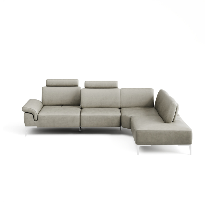 Диван WAVE B100-300-240T/58/KENIA SMOKE/BULTEX/01BR BRUSHED/E,E