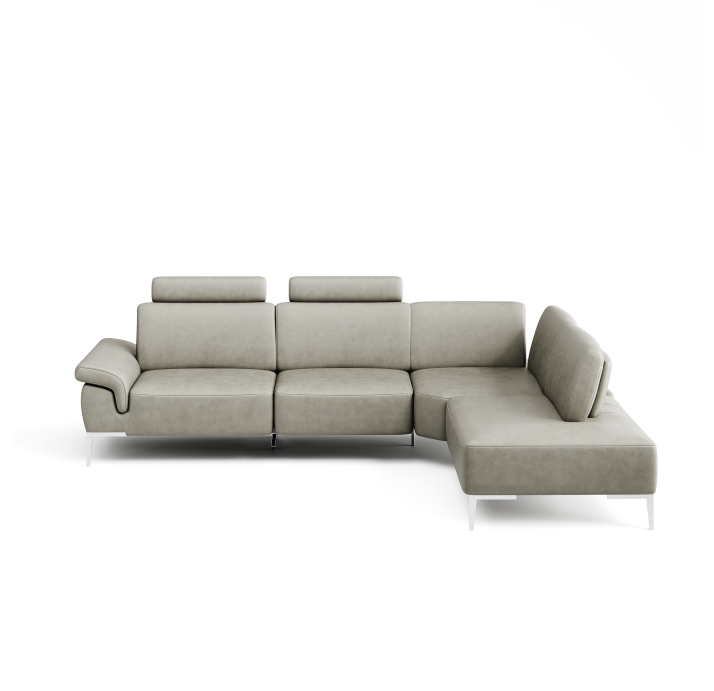 Диван WAVE B100-300-240T/58/KENIA SMOKE/BULTEX/01BR BRUSHED/E,E