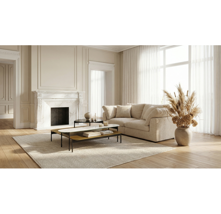 Стол журнальный LONG COFFEE TABLE BLACK MICHELANGELO  130X29X40 СМ. (NRM00226)