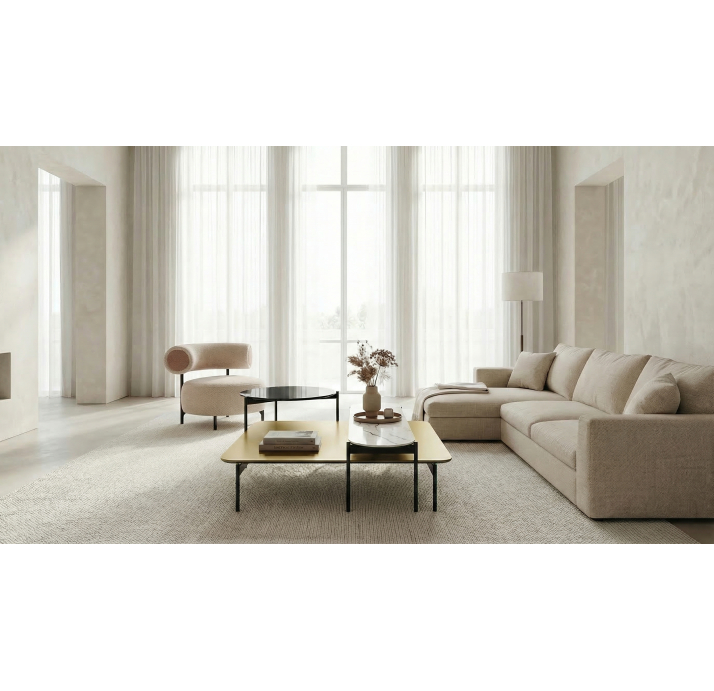 Стол журнальный ROUND COFFEE TABLE BLACK VERDE MUSCHIO  60X60X50 СМ. (NRM00230)