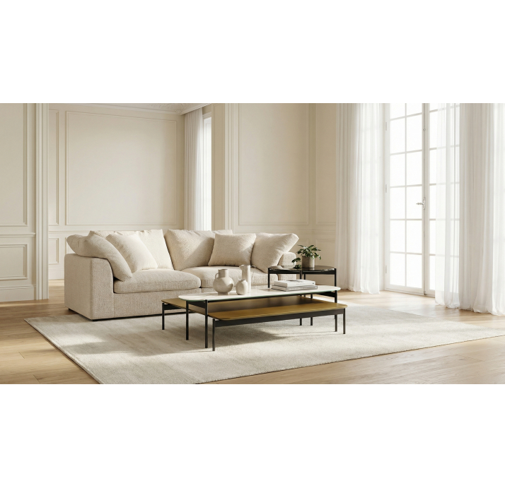 Стол журнальный LONG COFFEE TABLE BLACK PIASENTINA GRIGIO  130X29X40 СМ. (NRM00229)