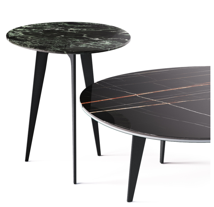 Стол приставной LINUS SIDE TABLE BLACK VERDE ALPI LUC. 51X60X55 СМ. (NRM00242)