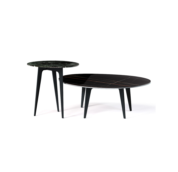 Стол приставной LINUS SIDE TABLE BLACK VERDE ALPI LUC. 51X60X55 СМ. (NRM00242)