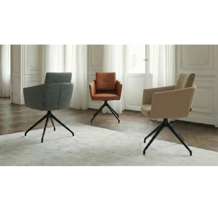 Стул крутящийся ALVA SWIVEL CHAIR LUANDO SILVER LARIO CARBON F100BLACK Черный (F100BLACK) (ROM02866)