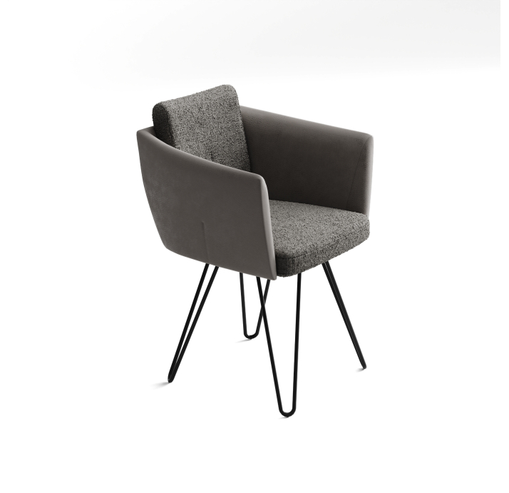 Стул крутящийся ALVA SWIVEL CHAIR LUANDO SILVER LARIO CARBON F100BLACK Черный (F100BLACK) (ROM02866)