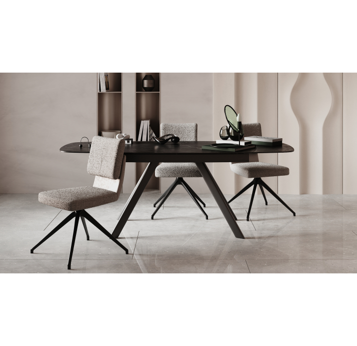 Стул крутящийся ALVA SWIVEL CHAIR LUANDO SILVER LARIO CARBON  F101BLACK (ROM02952)