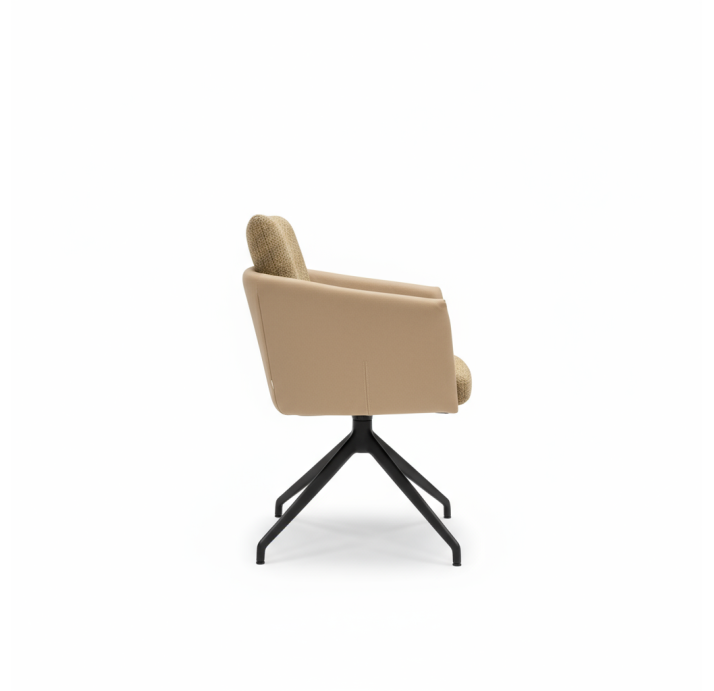 Стул крутящийся ALVA SWIVEL CHAIR LUANDO CAMEL LARIO GREGE F100BLACK F101BLACK (ROM02953)