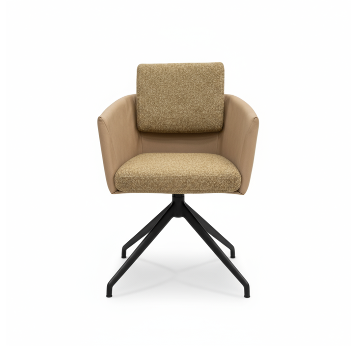 Стул крутящийся ALVA SWIVEL CHAIR LUANDO CAMEL LARIO GREGE F100BLACK F101BLACK (ROM02953)