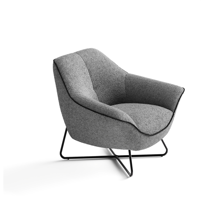 Кресло RICO QUEEN 89/53/LUANDO GRAPHITE/-/12-BLACK/P641 (Black)/