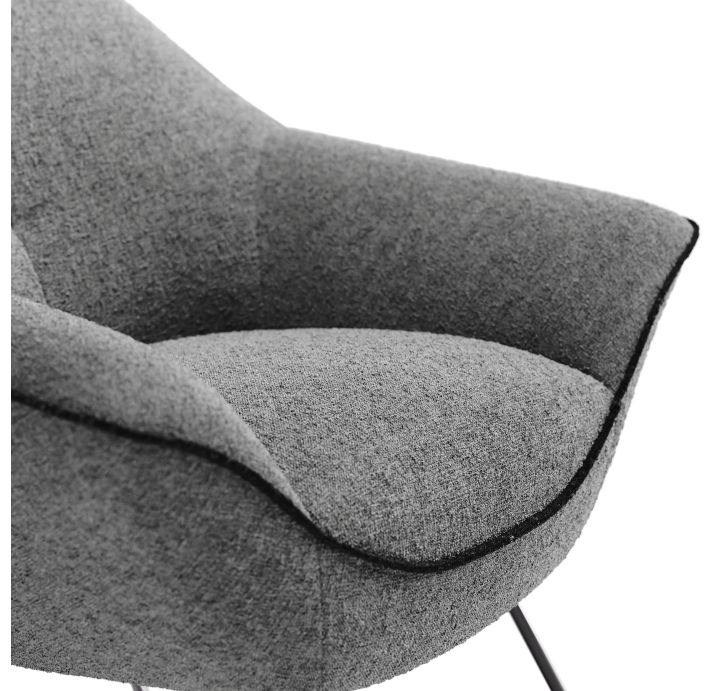 Кресло RICO QUEEN 89/53/LUANDO GRAPHITE/-/12-BLACK/P641 (Black)/