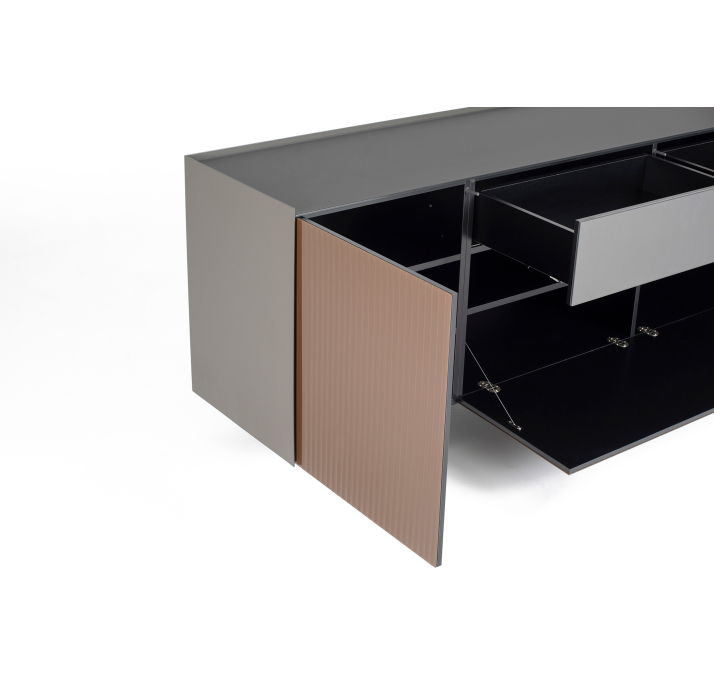 Комод CUSTOM SIDEBOARD GRPC GLASS BLKC GLASS CPNR WAVE GLASS 230X45X73 СМ. (NRM00434)