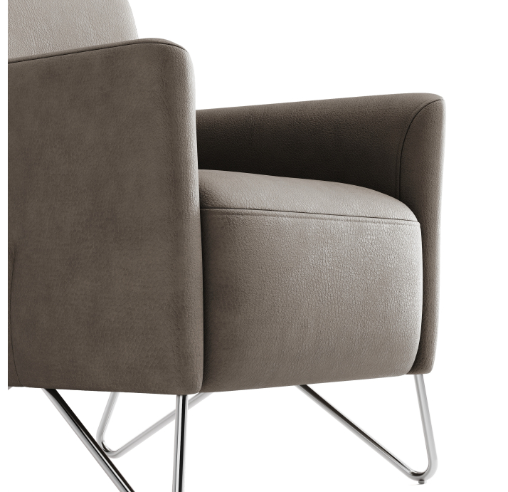 Кресло ALVA QUEEN 78/52/KENIA GREY/DYNASPRING/P800 (Brushed)/