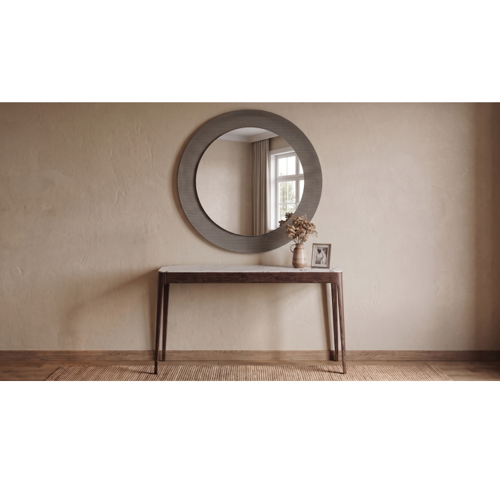 Консоль напольная BERNARD CONSOLE AMERICAN WALNUT MARBLE BIANCO CARRARA - 140X45X85 СМ. (NRM00514)