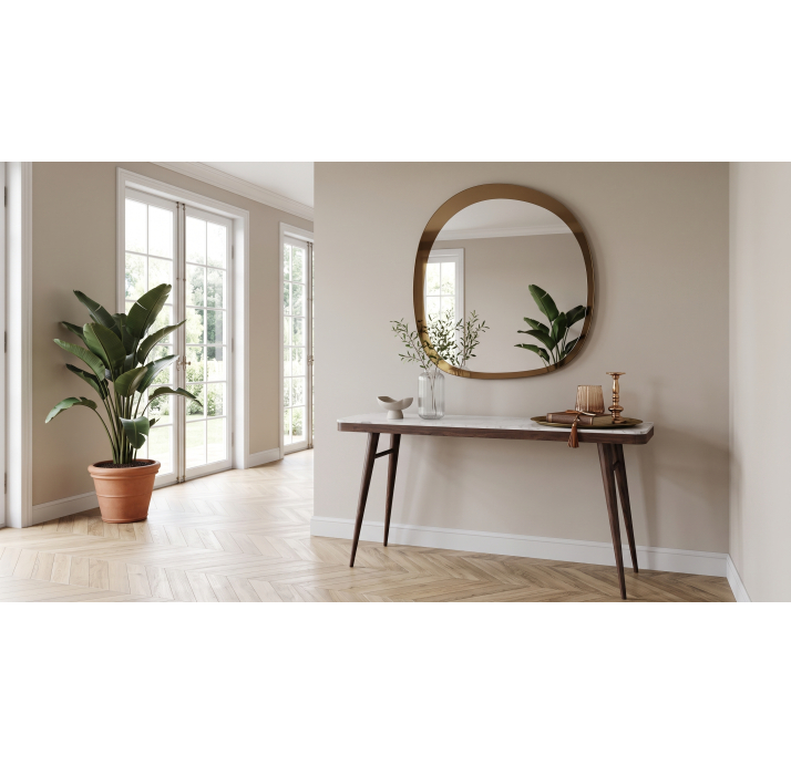 Консоль напольная ELENORE CONSOLE AMERICAN WALNUT MARBLE BIANCO CARRARA - 140X45X85 СМ. (NRM00515)