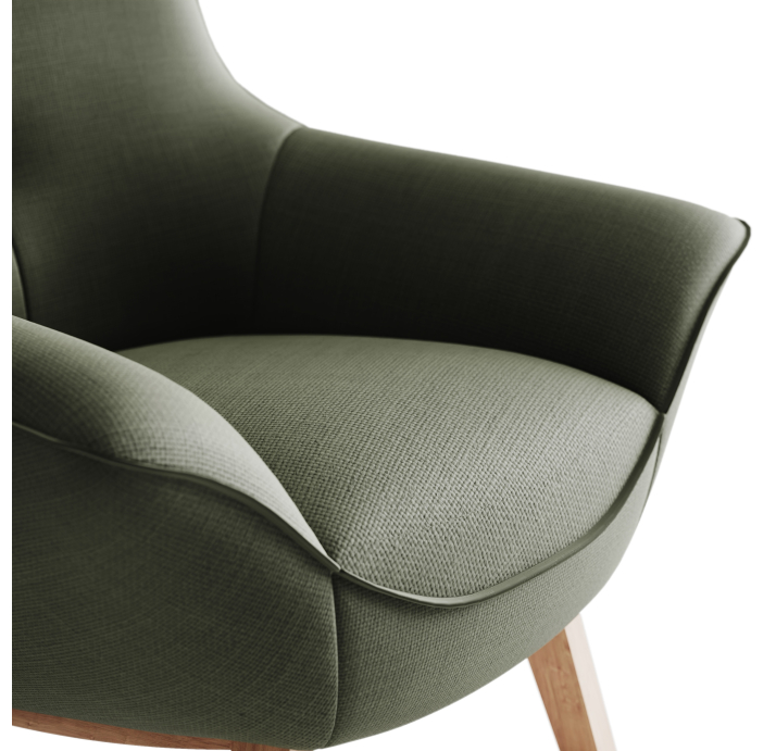 Кресло RICO KING 89/53/CAMINO THYME/-/Matching Stitching/P625 (Oak)/