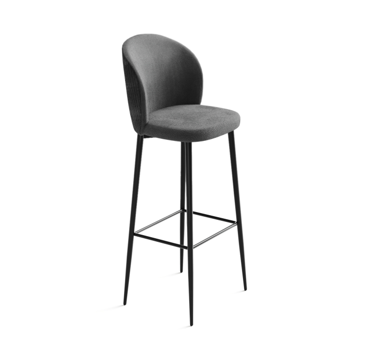 Стул полубарный EVA BAR STOOL TESSUTO AMBER ANTHRACITE BLACK FRAME Черный (NRM00566)