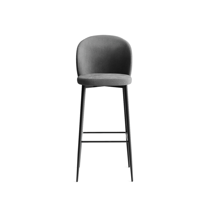 Стул полубарный EVA BAR STOOL TESSUTO AMBER ANTHRACITE BLACK FRAME Черный (NRM00566)
