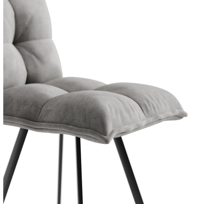 Стул полубарный TUNE BAR STOOL TESSUTO FABRIC LIGHT GRAY BLACK FRAME Черный (NRM00567)