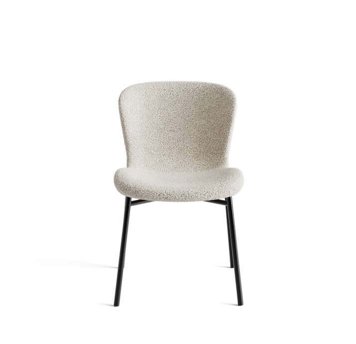 Стул интерьерный SAM CHAIR TESSUTO BOUCLÉ ÉCRU BLANCO WHITE BLACK FRAME Черный (NRM00580)