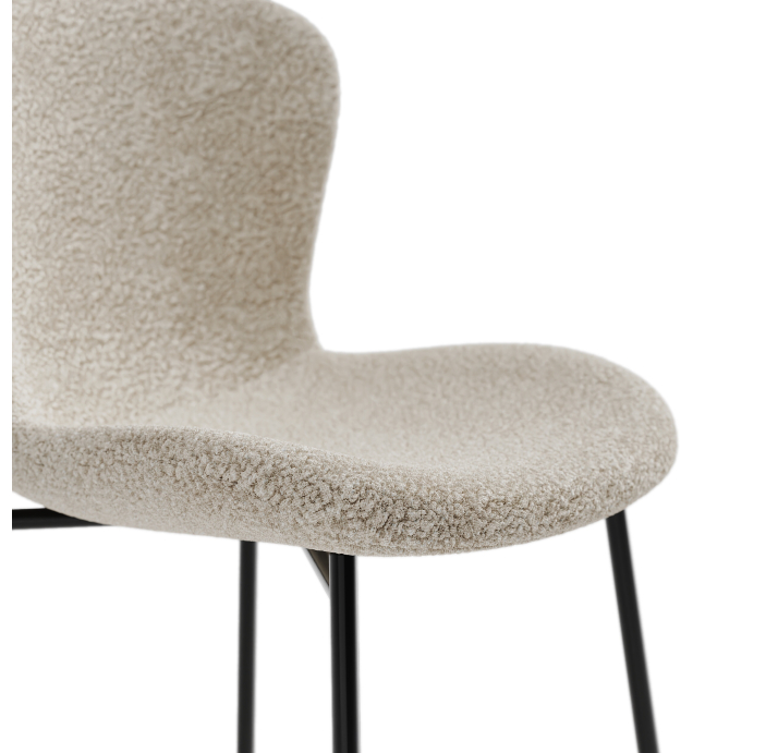 Стул интерьерный SAM CHAIR TESSUTO BOUCLÉ ÉCRU BLANCO WHITE BLACK FRAME Черный (NRM00580)