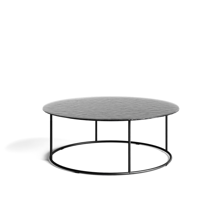 Стол журнальный ZEN COFFEE TABLE NERO VETRO MARTELLATO FUME 90X90X33 СМ. (NRM00590)