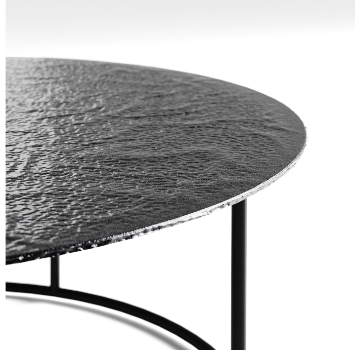 Стол журнальный ZEN COFFEE TABLE NERO VETRO MARTELLATO FUME 90X90X33 СМ. (NRM00590)