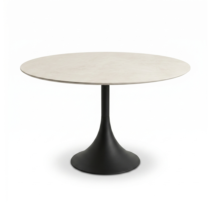 Стол обеденный JETTY DINING TABLE BLACK DIAMOND CREAM 120X120X74 СМ. (NRM00595)