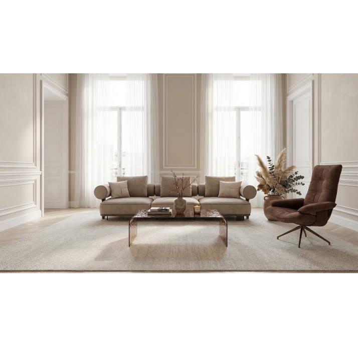 Стол журнальный LUMINOUS COFFEE TABLE SMOKY CLEAR SMOKY CLEAR HAMMERED  110X55X30 СМ. (NRM00671)